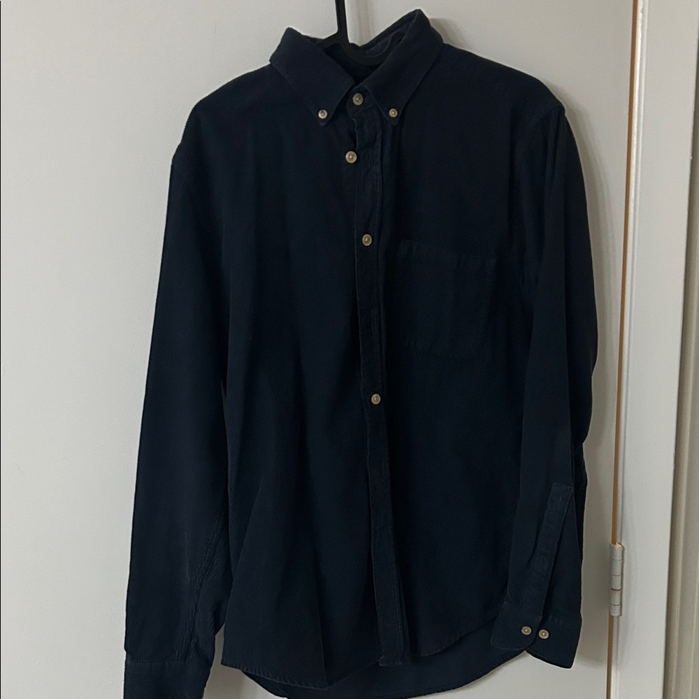 Elegant Navy Button-Down Shirt for Men